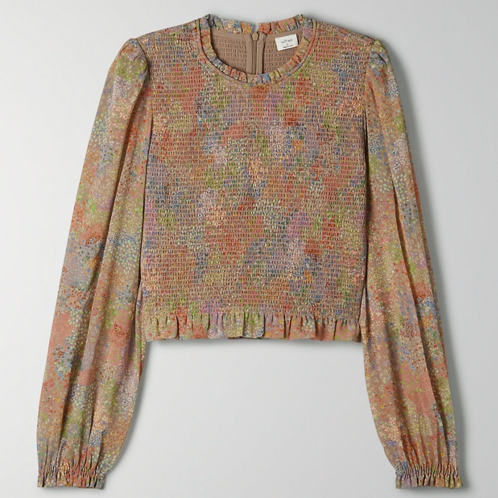 ❌SOLD❌Aritzia Wilfred Tempest Blouse 2XS in colourful beige